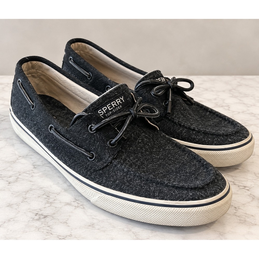 SPERRY Size 13 Deck Shoes Loafers Slip Ons Boating Coastal Wool Felt Gray Travel